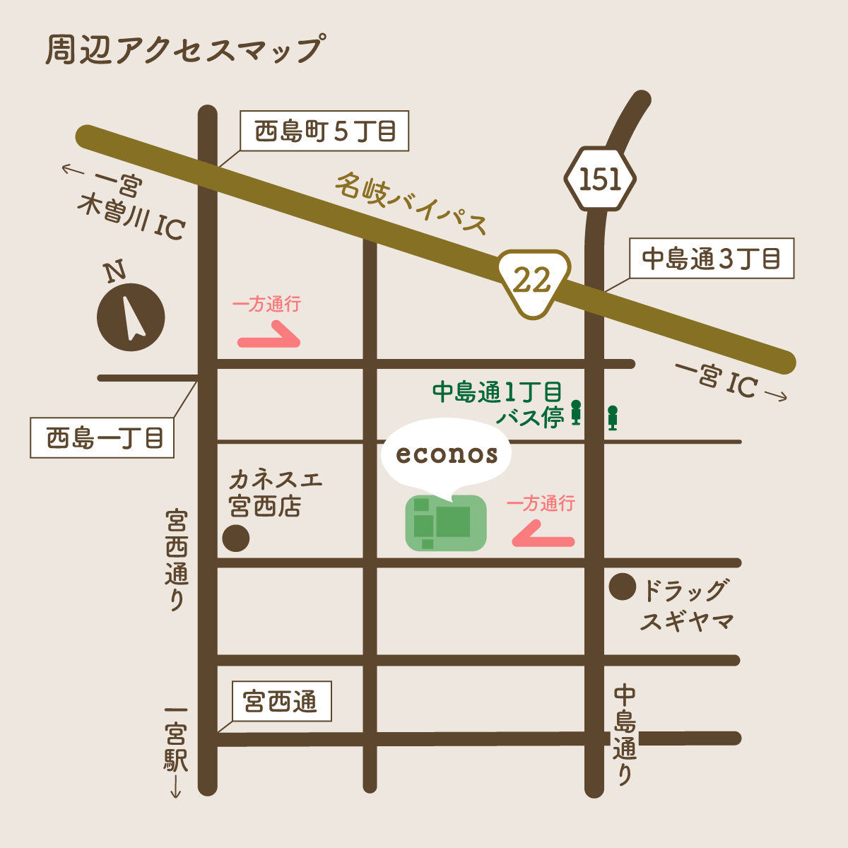 駐車場はeconos敷地内外に複数ございます