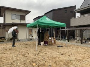 団地の中に建つ豊田市E様邸地鎮祭