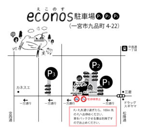econos駐車場地図