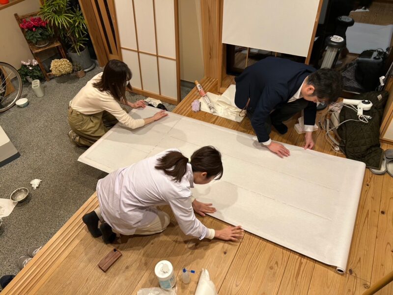 瑞穂区T様邸で障子の張り替え作業⭐︎