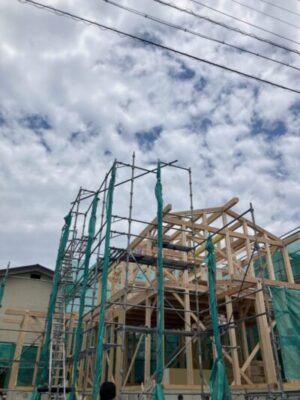 スッキリ家事動線のちょうど良い住まい　知多市T様邸　上棟⭐︎