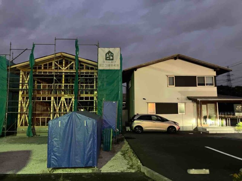今日は予定通り橘クリニック様上棟！